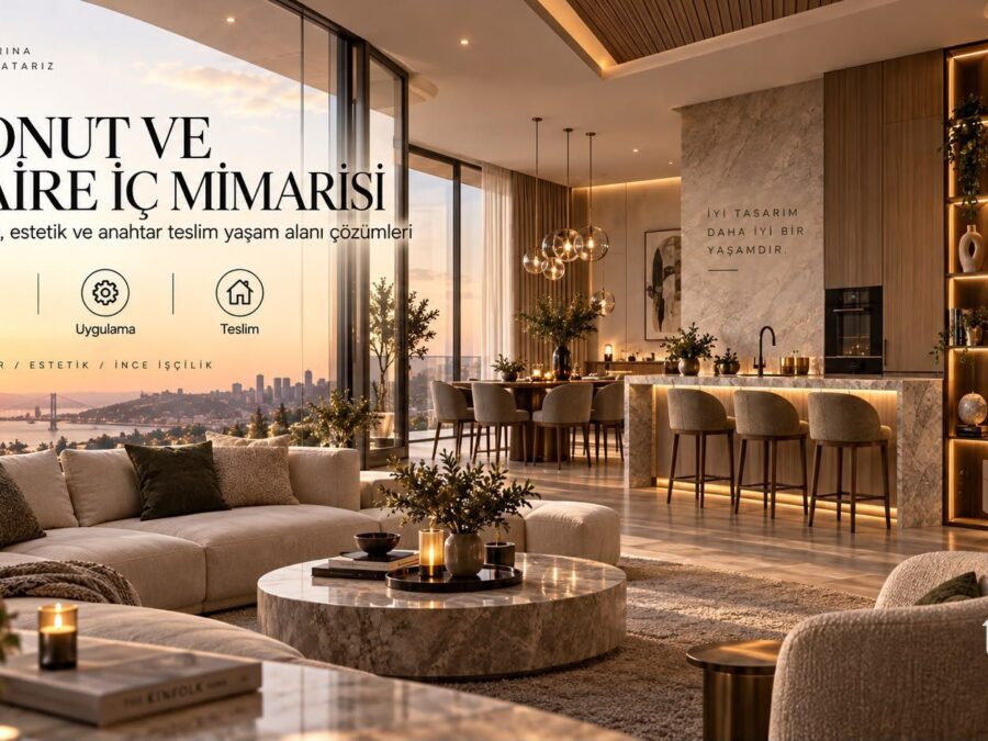 Konut ve daire iç mimarisi, İstanbul manzaralı salon tasarımı